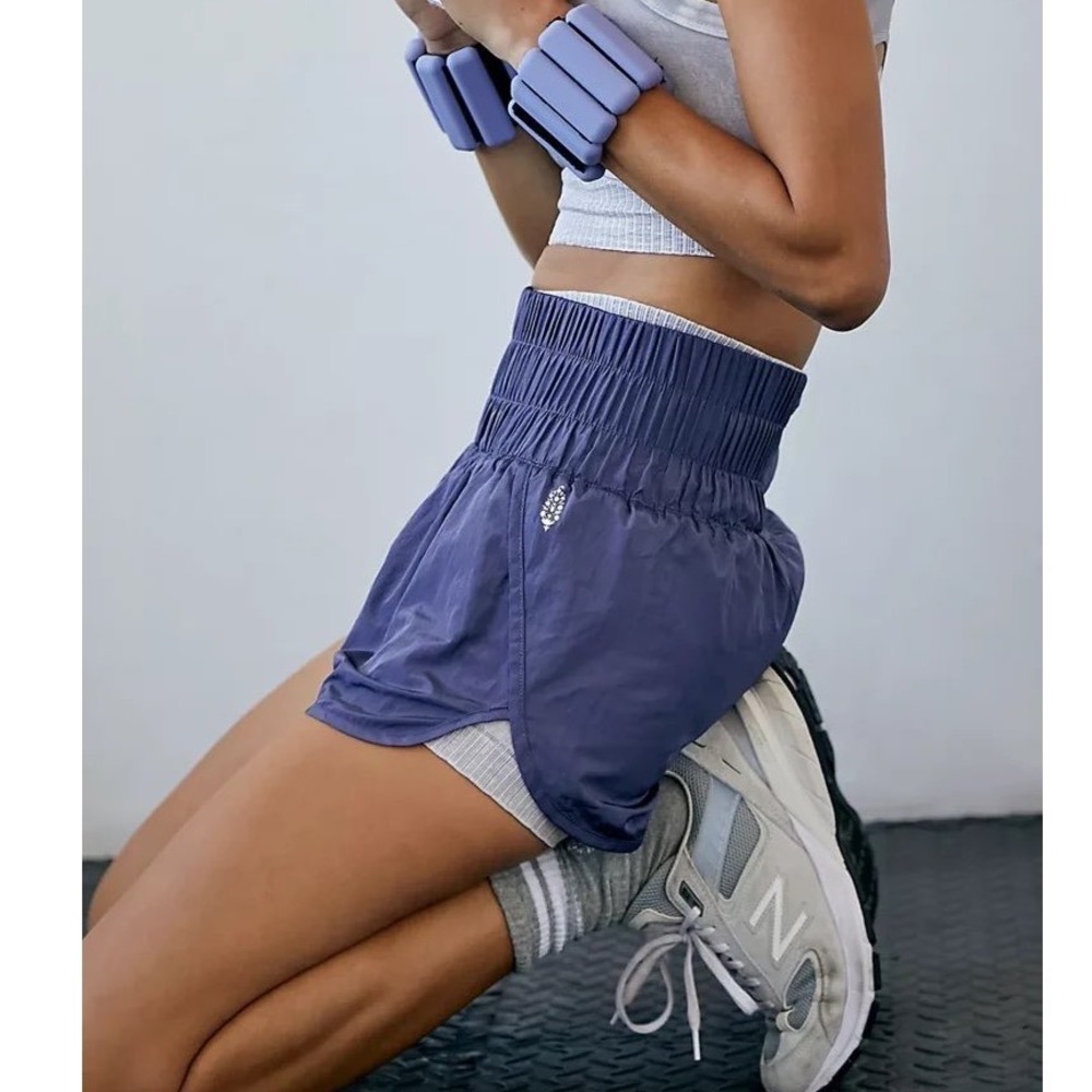 Free People Movement The Way Home Shorts High Rise Smocked Athletic | Large